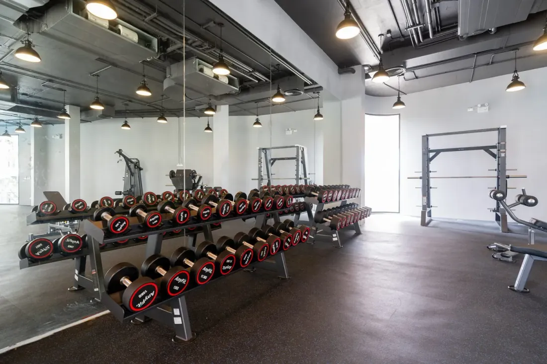 Strength training zone at Bellevue Lagoon